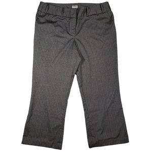 Dalia Collection 20W Women's Trousers Grey Herringbone Straight Leg Flat Front